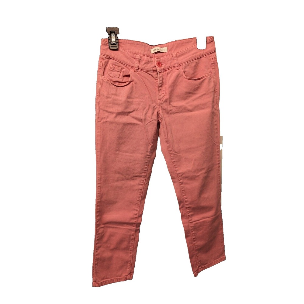 SEE BY CHLOE Pink Cotton‎ Stretch Tapered Mid Rise Solid Crop Pants Size 27